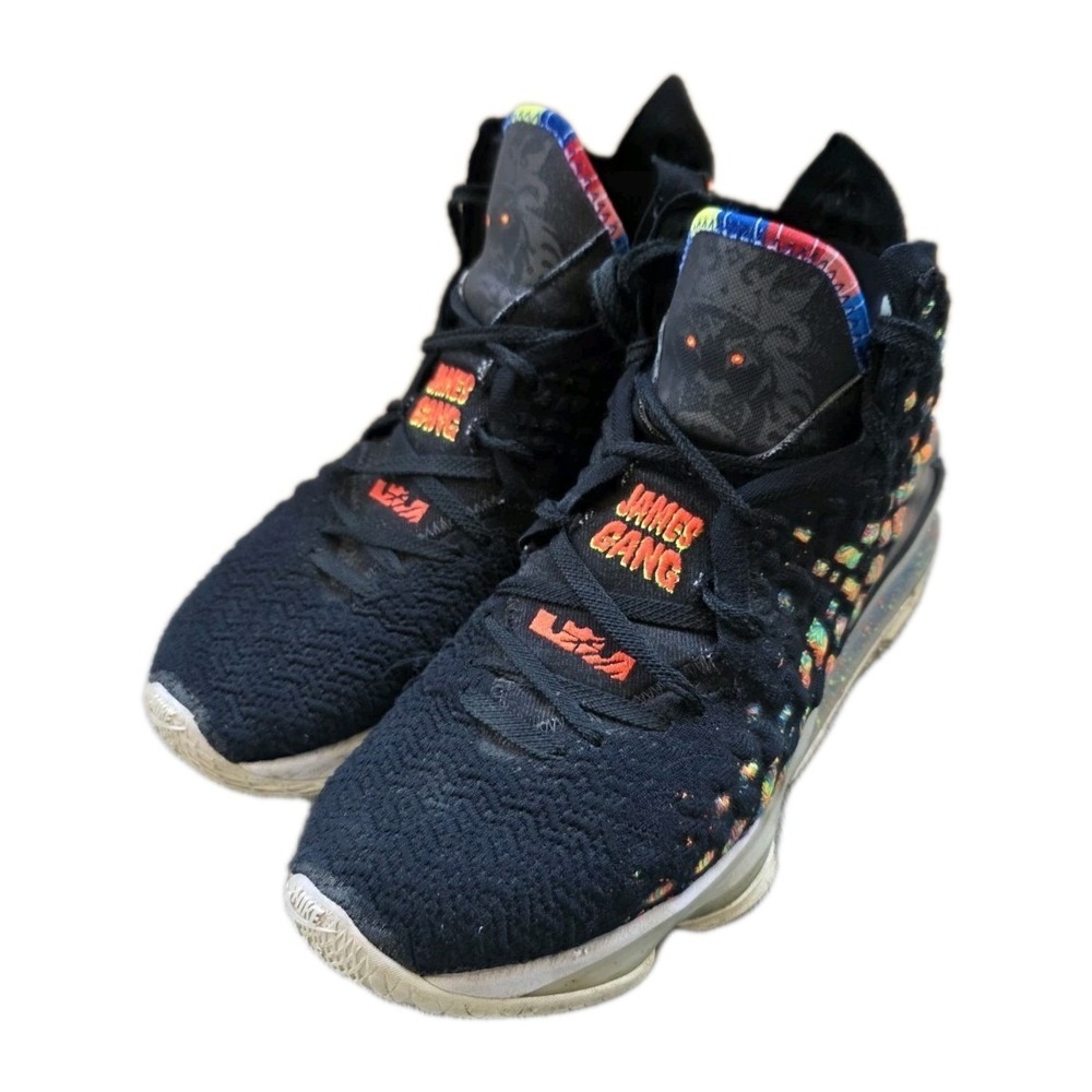 Nike LeBron 17 James Gang Black Multi Color BQ3177-005 M 11.5 Basketball Shoes